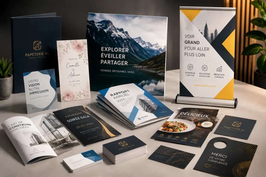 Supports d’impression professionnelle réalisés par Papeterie XL à Bruxelles