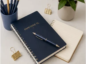 Carnets, cahiers, stylos et fournitures de papeterie premium disponibles chez Papeterie XL à Bruxelles.